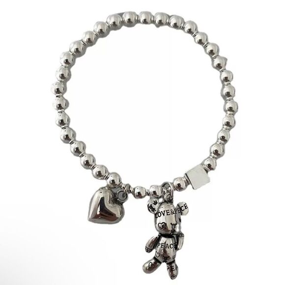 Cute Bear Heart Dangle Bracelet - Picture 3 of 6